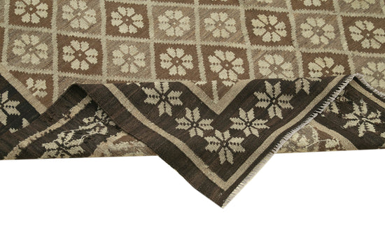 6x12 Black Rose Kilim Runner Rug - 23307