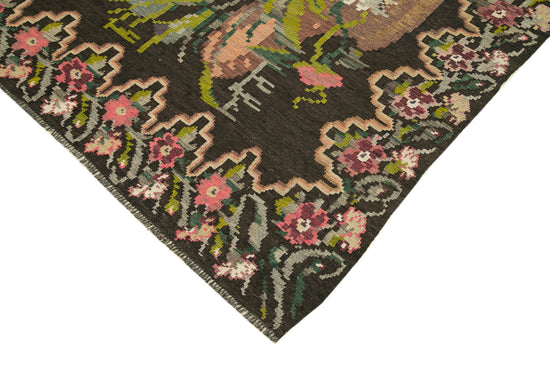 6x10 Black Vintage Moldovan Kilim Rug - 23311