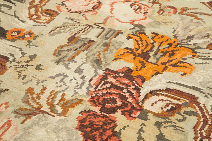 6x10 Black Vintage Moldovan Kilim Rug - 23320