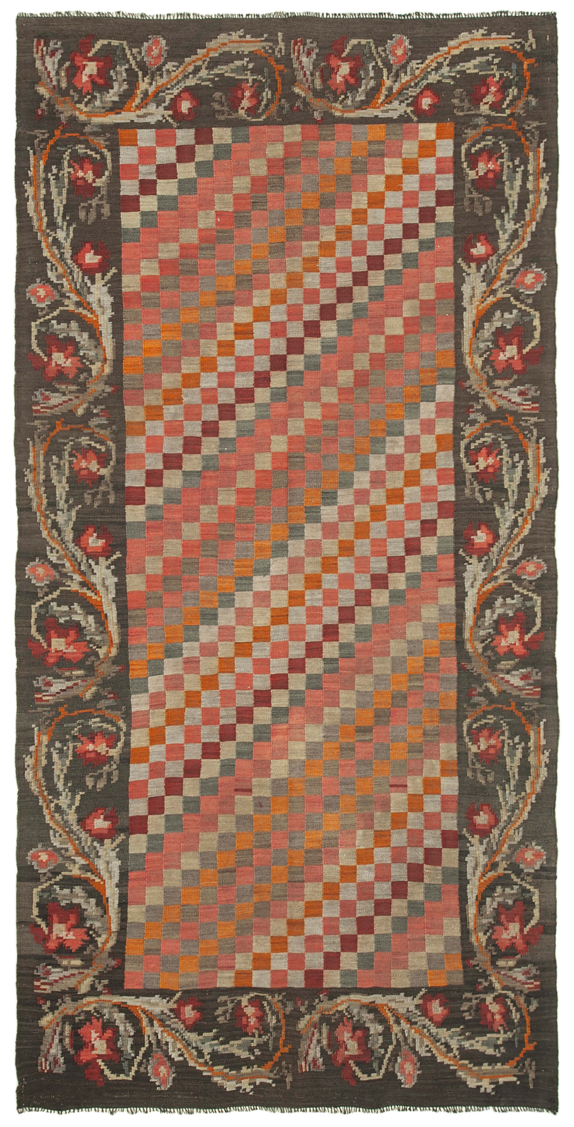 5x10 Brown Vintage Moldovan Kilim Rug - 23327