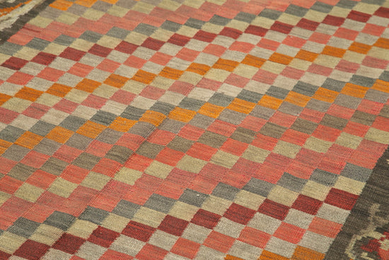 5x10 Brown Vintage Moldovan Kilim Rug - 23327