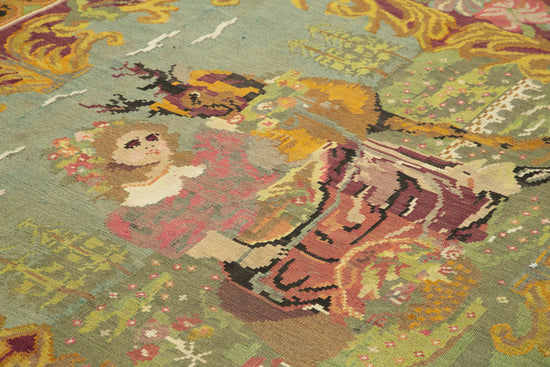 6x8 Black Vintage Moldovan Kilim Rug - 23331