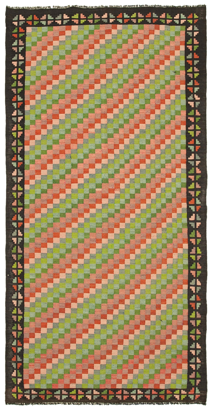 5x10 Black Vintage Moldovan Kilim Rug - 23340