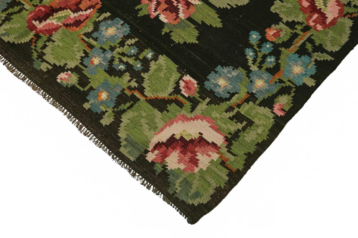 6x10 Black Vintage Moldovan Kilim Rug - 23357