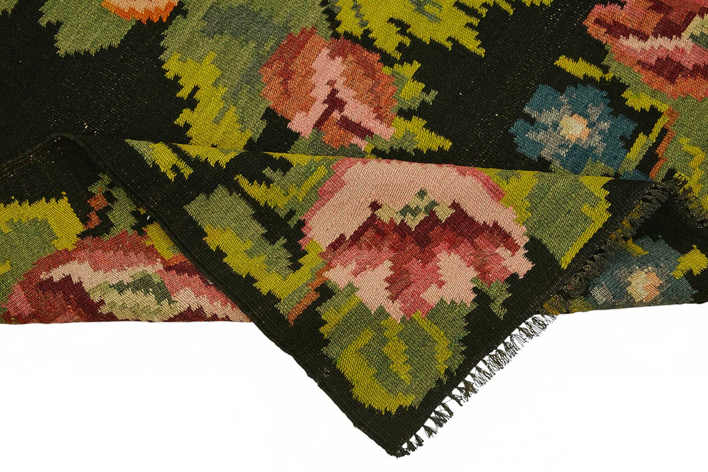 6x10 Black Vintage Moldovan Kilim Rug - 23357