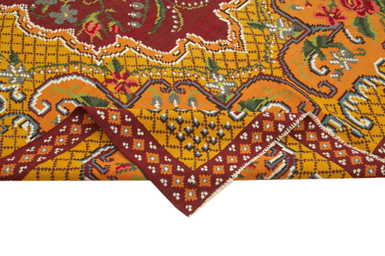 6x10 Yellow Vintage Moldovan Kilim Rug - 23377