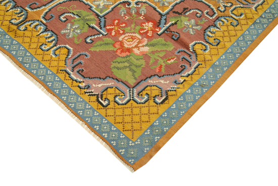 6x10 Yellow Vintage Moldovan Kilim Rug - 23379