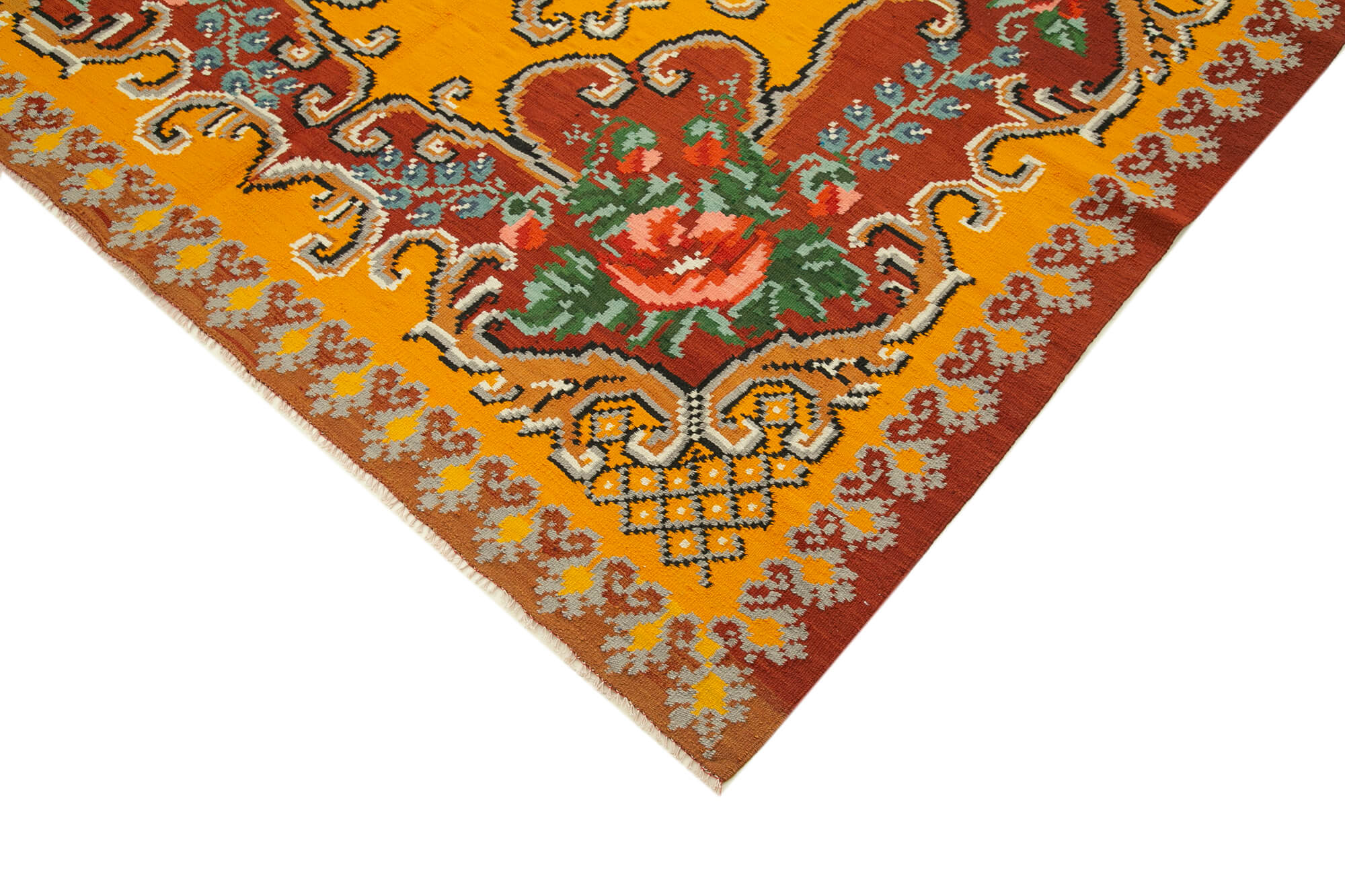 6x9 Red Vintage Moldovan Kilim Rug - 23399