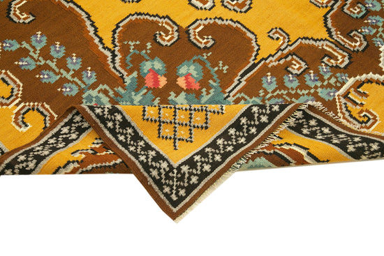 6x9 Brown Vintage Moldovan Kilim Rug - 23401