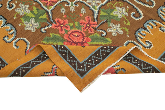 6x10 Yellow Vintage Moldovan Kilim Rug - 23441