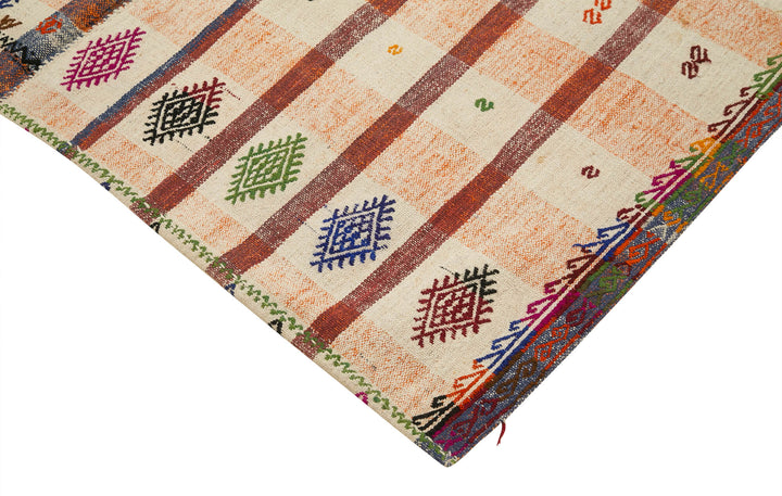 5x9 Orange Oriental Kilim Rug - 23486