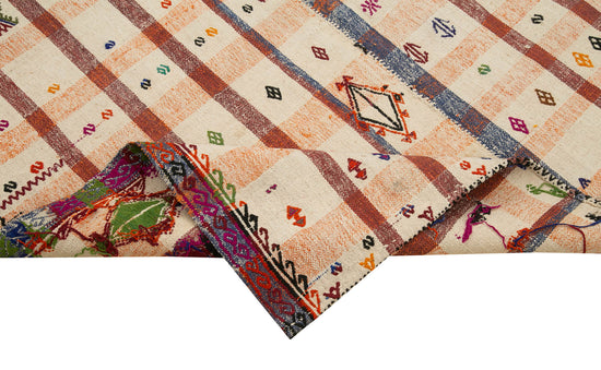 5x9 Orange Oriental Kilim Rug - 23486