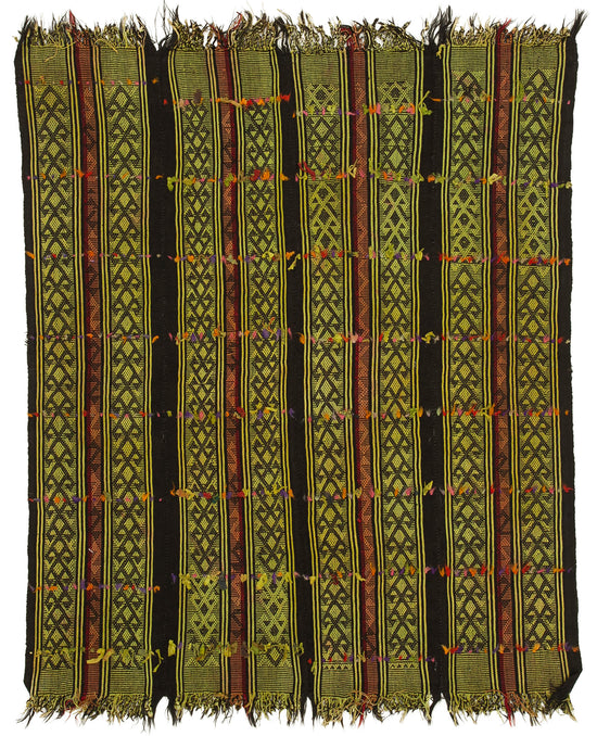 6x7 Green Oriental Kilim Rug - 23489