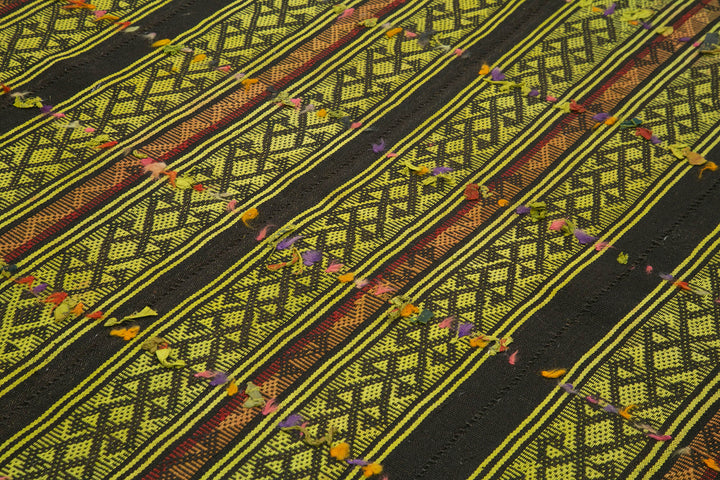 6x7 Green Oriental Kilim Rug - 23489