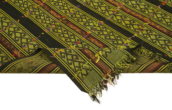 6x7 Green Oriental Kilim Rug - 23489