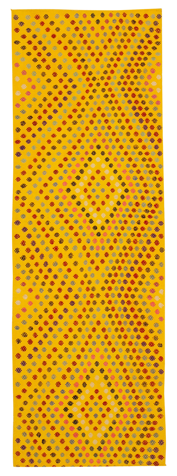 4x12 Yellow Oriental Kilim Runner Rug - 23517