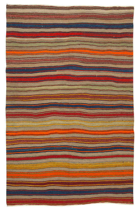 5x8 Multicolor Oriental Kilim Rug - 23537