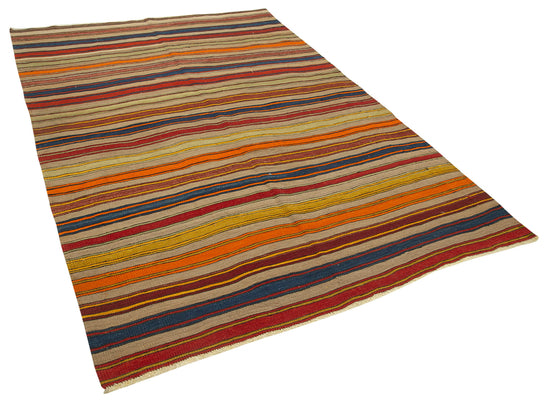 5x8 Multicolor Oriental Kilim Rug - 23537
