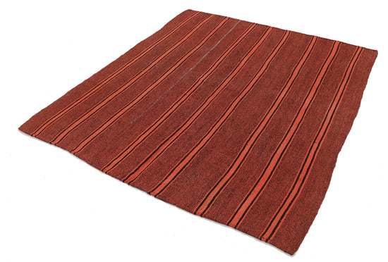 6x7 Red Oriental Kilim Rug - 23539