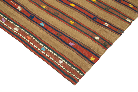 5x8 Brown Oriental Kilim Rug - 23545