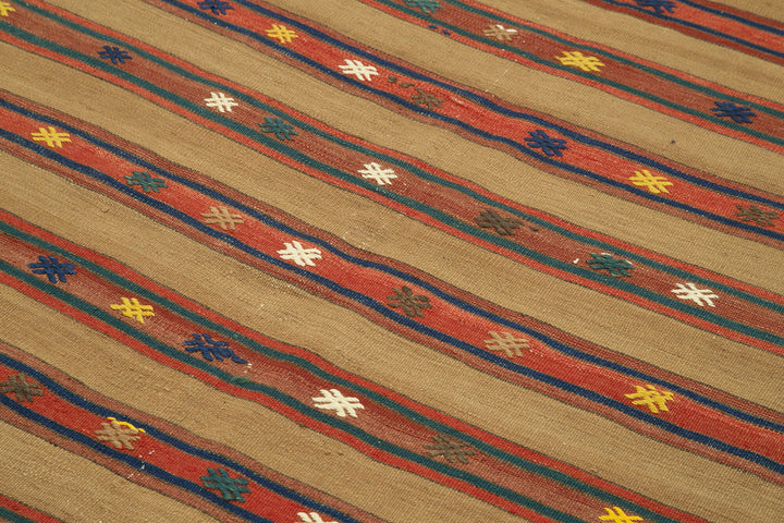 5x8 Brown Oriental Kilim Rug - 23545