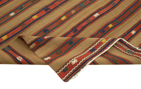 5x8 Brown Oriental Kilim Rug - 23545