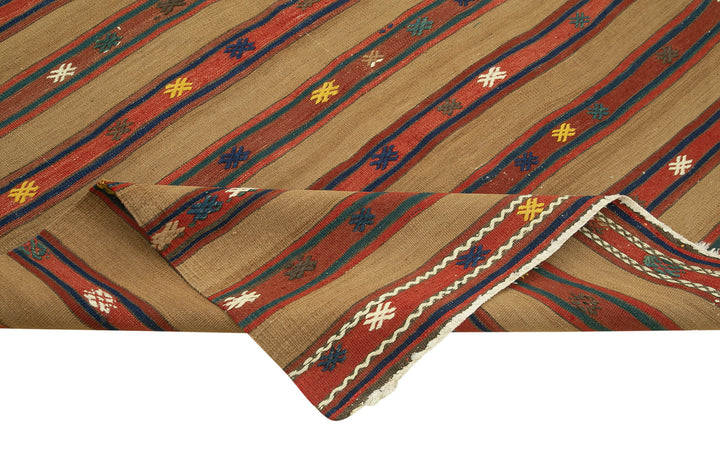 5x8 Brown Oriental Kilim Rug - 23545