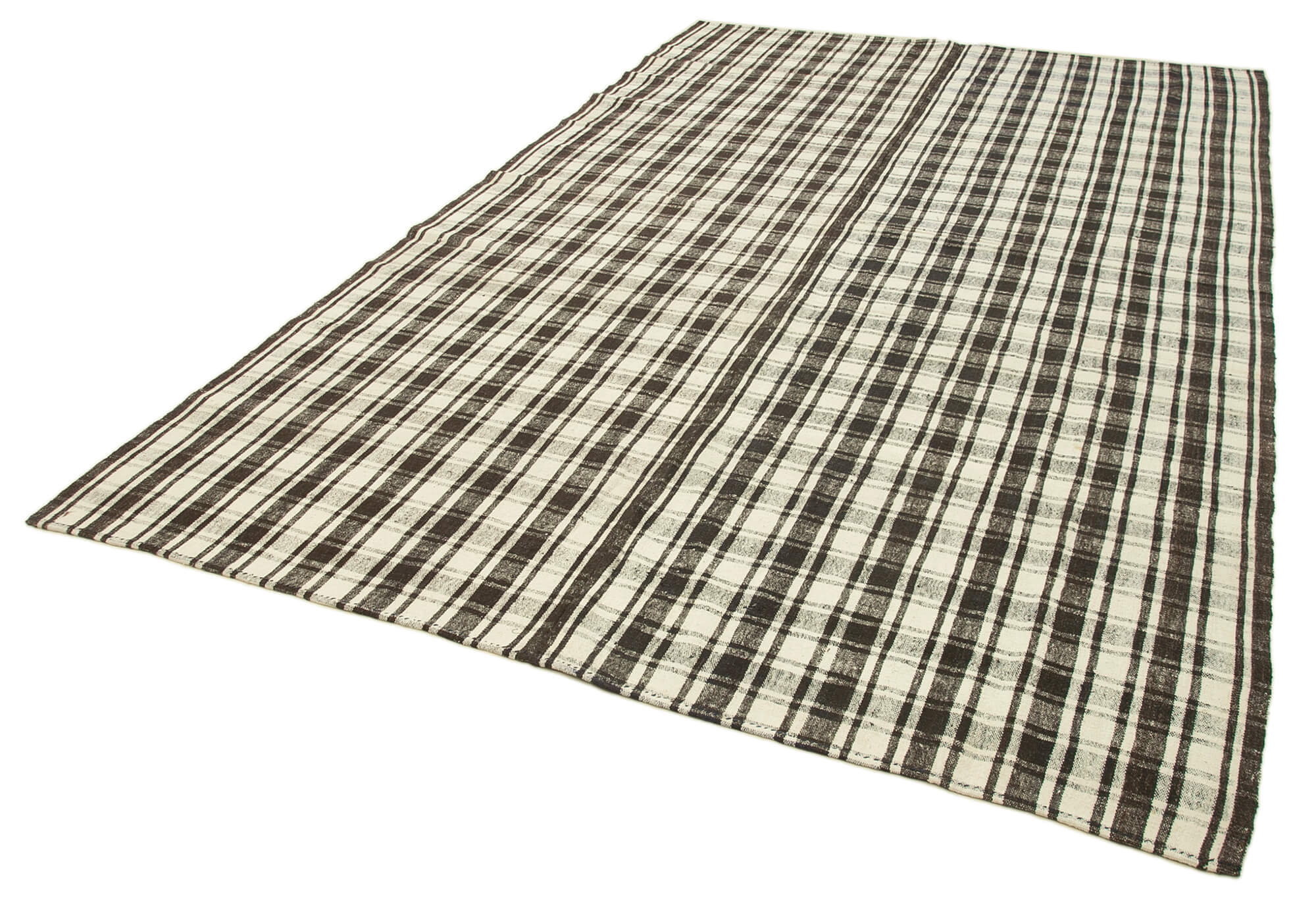 7x11 Black Oriental Kilim Rug - 23552