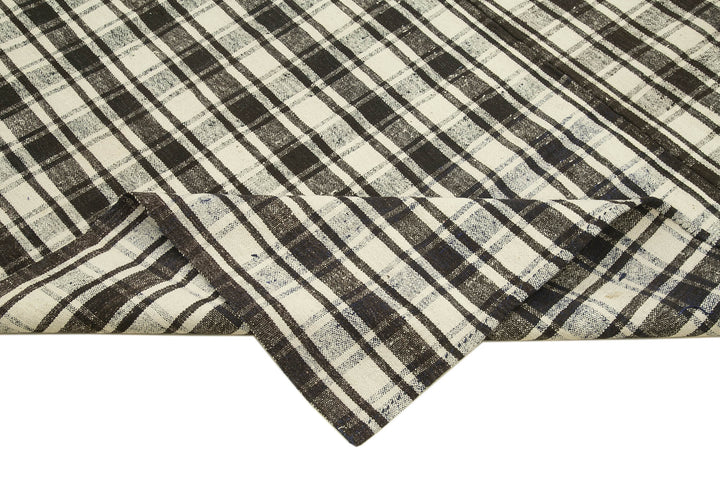 7x11 Black Oriental Kilim Rug - 23552