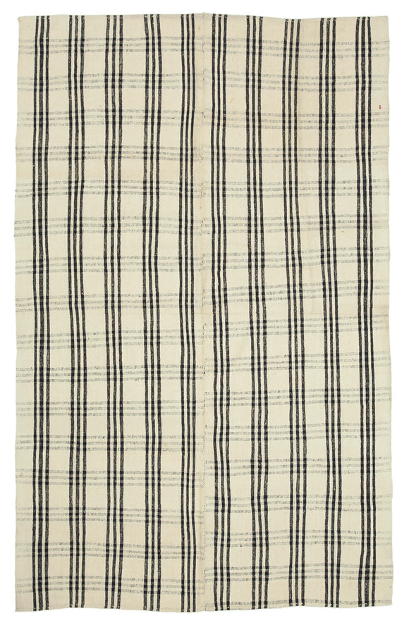 7x11 Beige Oriental Kilim Rug - 23554