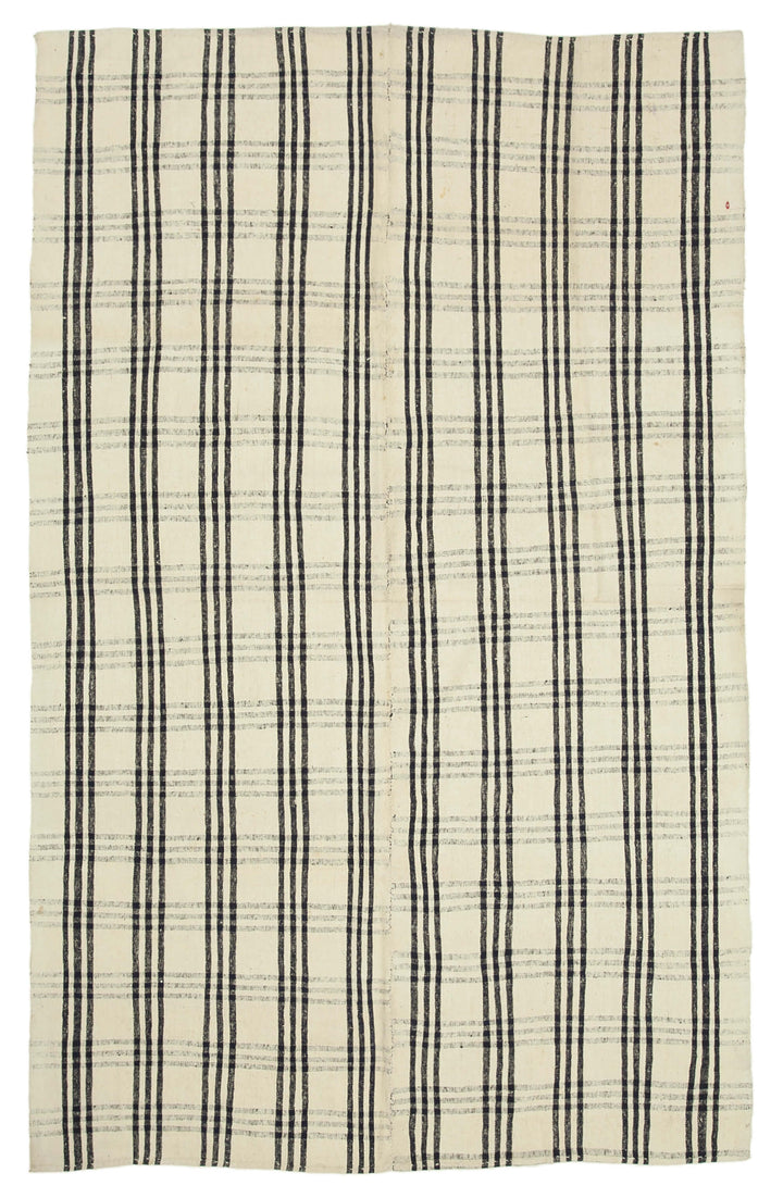 7x11 Beige Oriental Kilim Rug - 23554