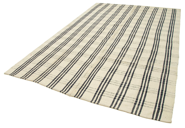 7x11 Beige Oriental Kilim Rug - 23554