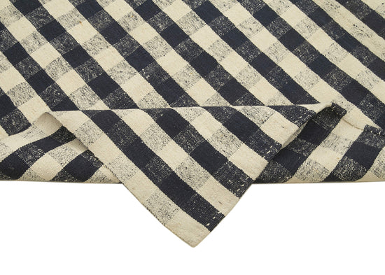 7x11 Black Oriental Kilim Rug - 23556