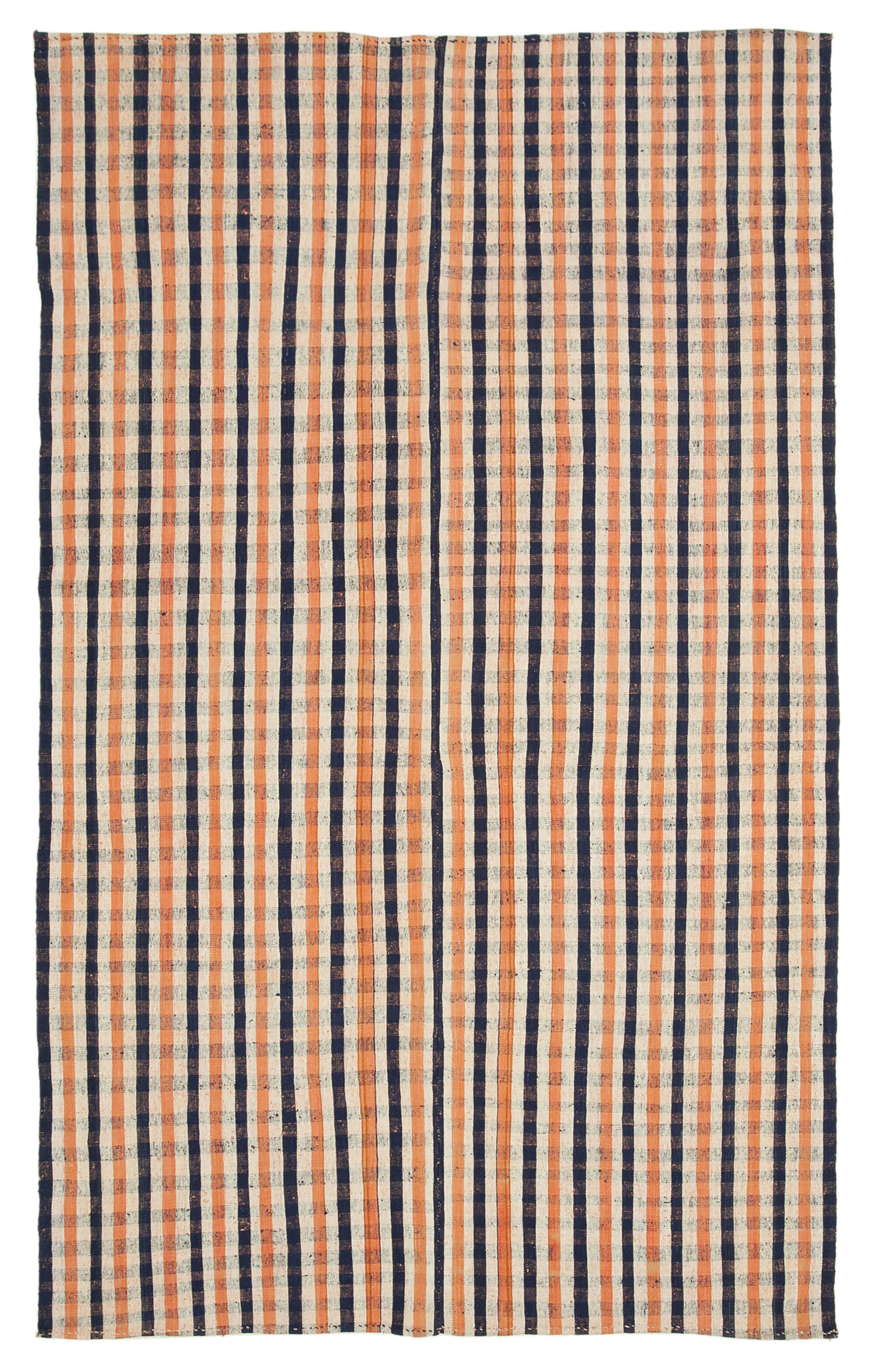 7x11 Orange Oriental Kilim Rug - 23562