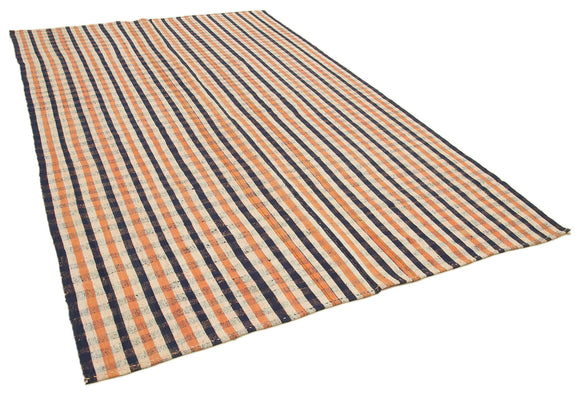 7x11 Orange Oriental Kilim Rug - 23562
