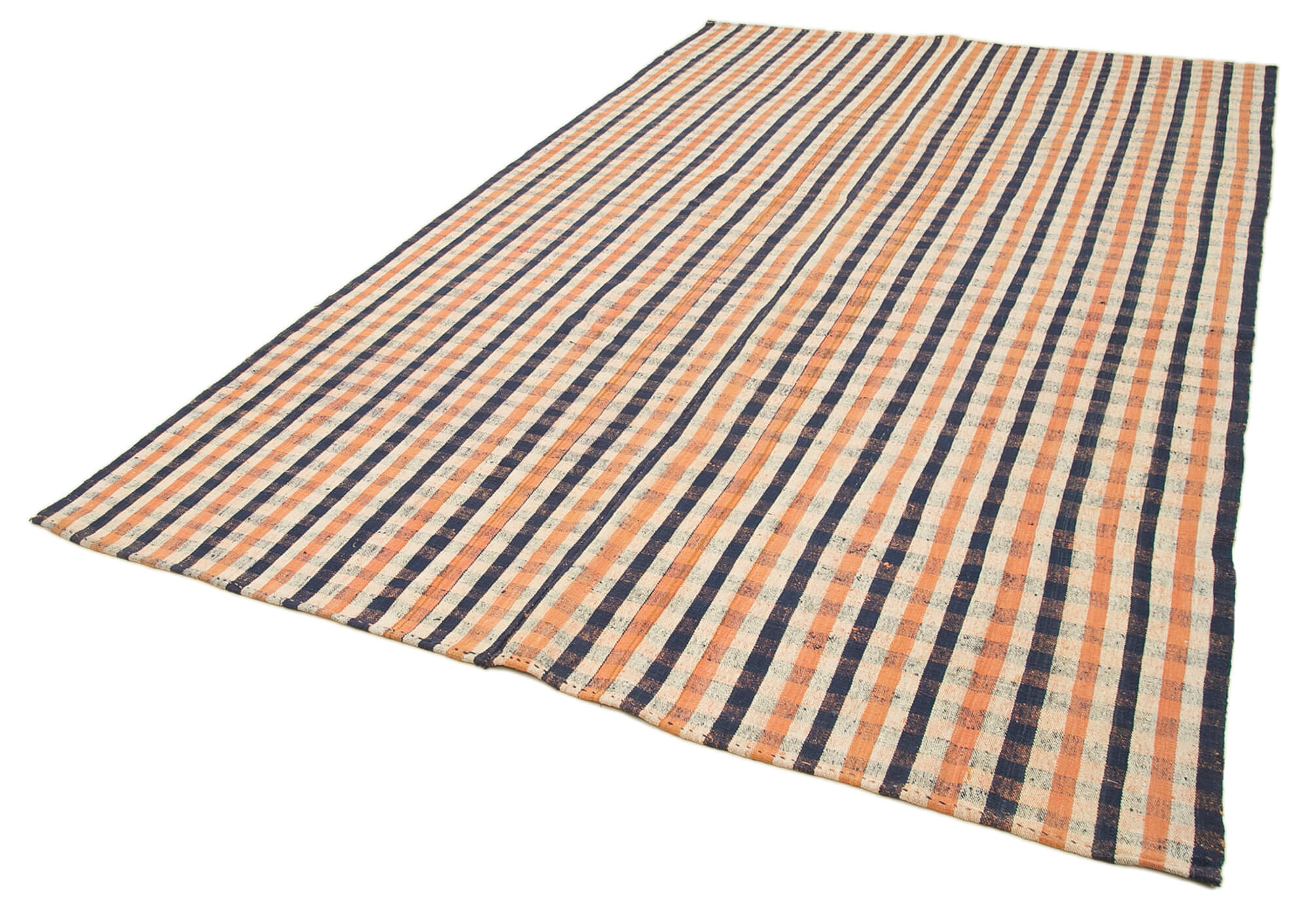 7x11 Orange Oriental Kilim Rug - 23562