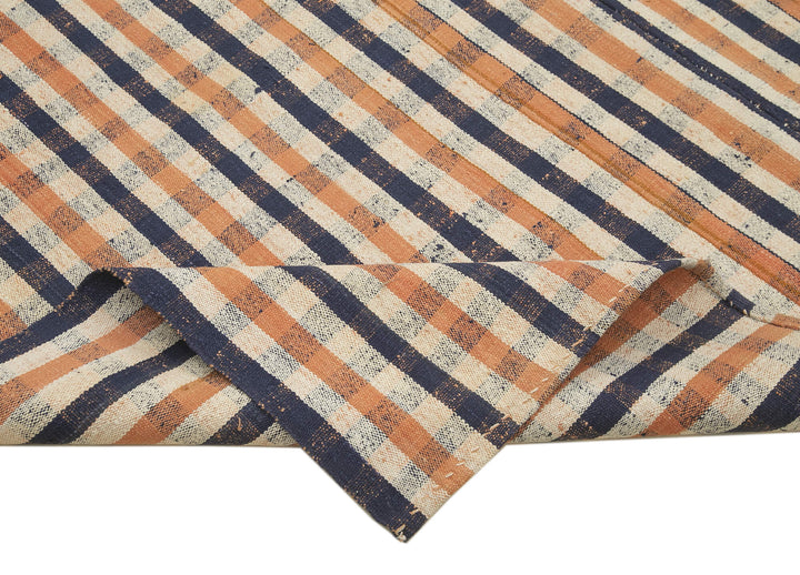 7x11 Orange Oriental Kilim Rug - 23562