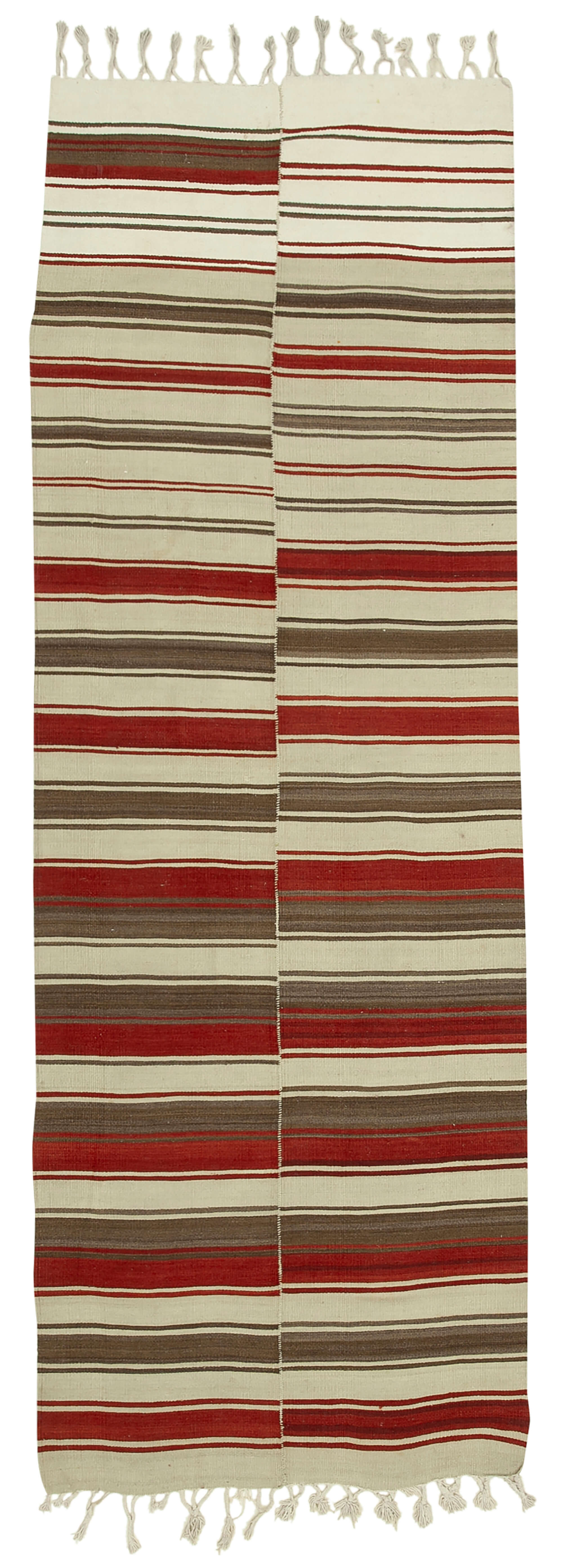 4x11 Beige Oriental Kilim Runner Rug - 23567