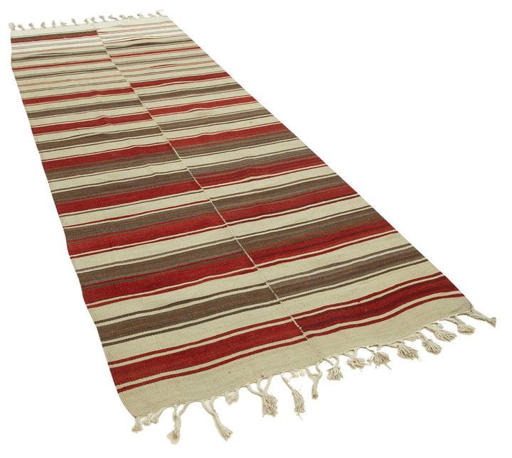 4x11 Beige Oriental Kilim Runner Rug - 23567