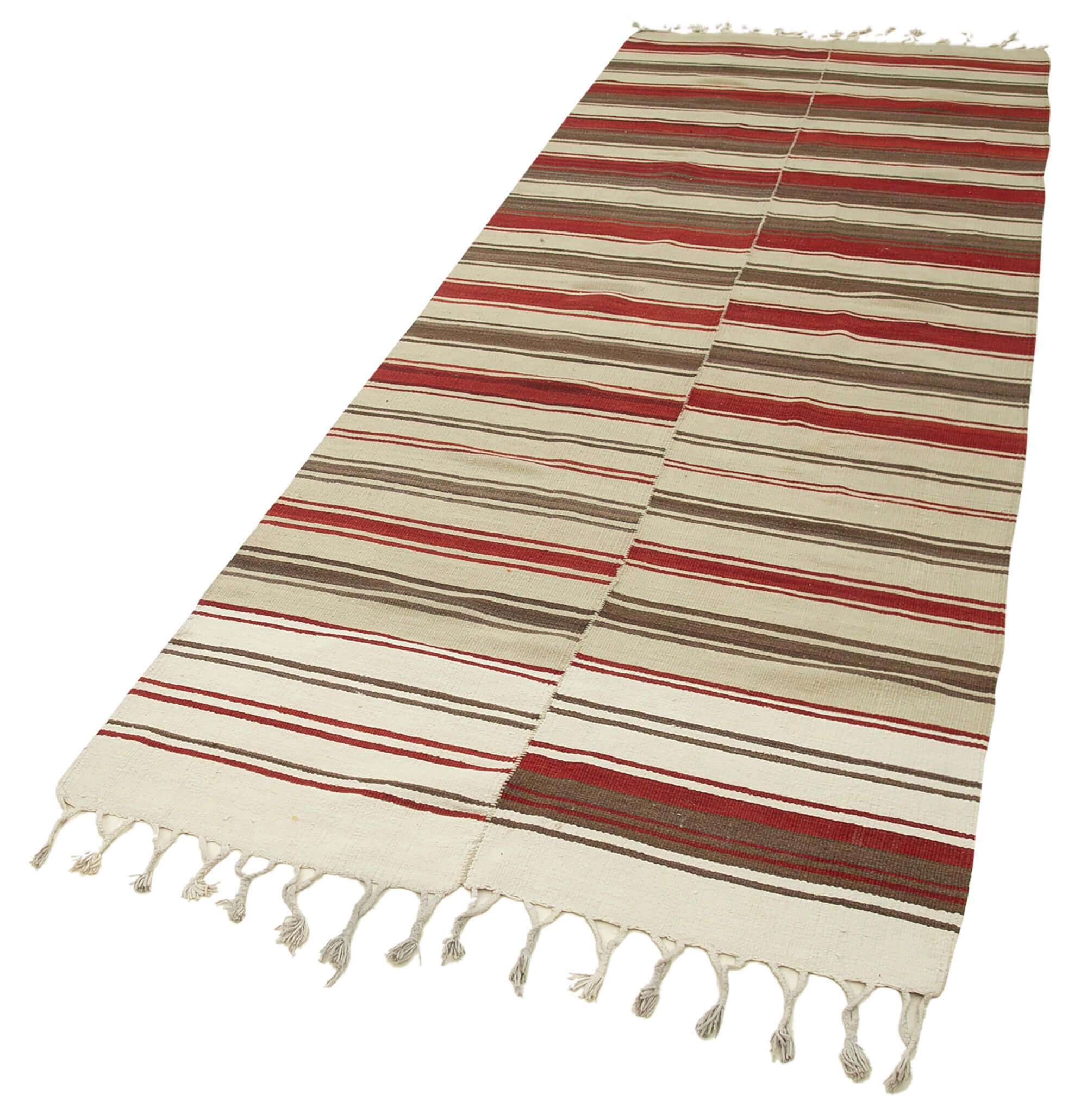 4x11 Beige Oriental Kilim Runner Rug - 23567