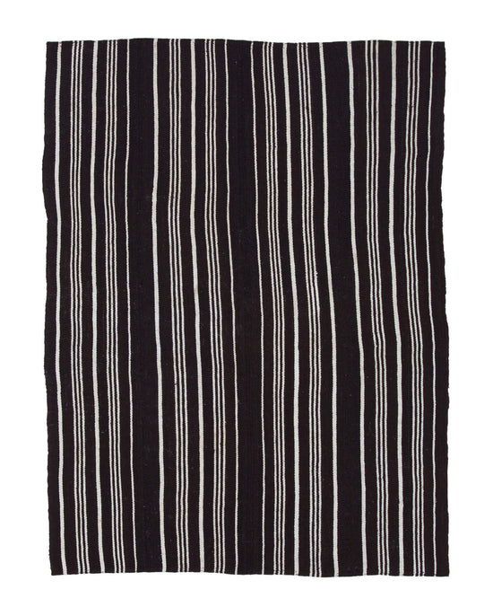 6x8 Black Vintage Turkish Kilim Rug - 23579