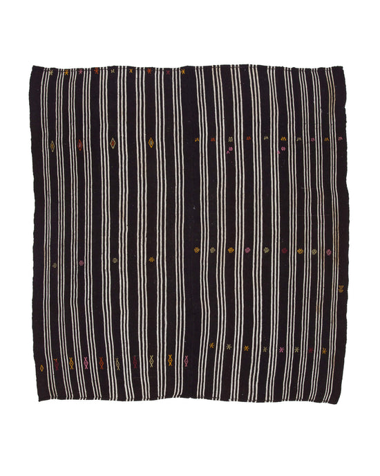 7x7 Brown Vintage Turkish Kilim Rug - 23604