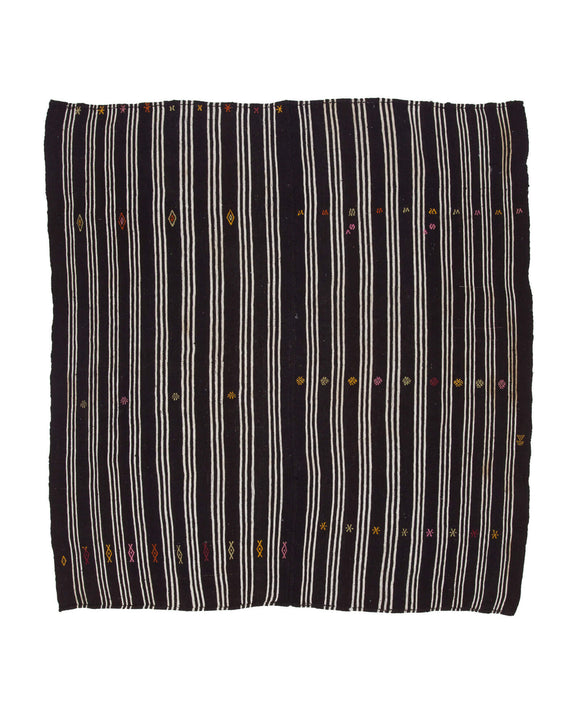 7x7 Brown Vintage Turkish Kilim Rug - 23604