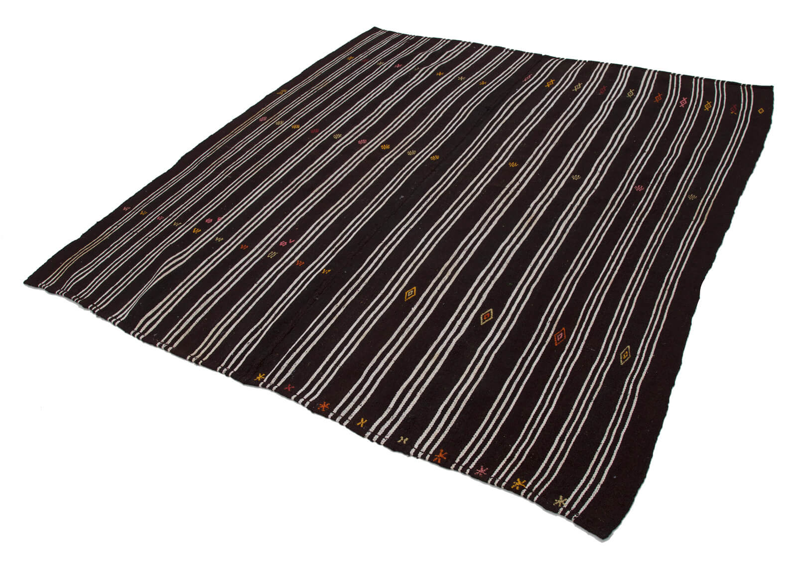 7x7 Brown Vintage Turkish Kilim Rug - 23604