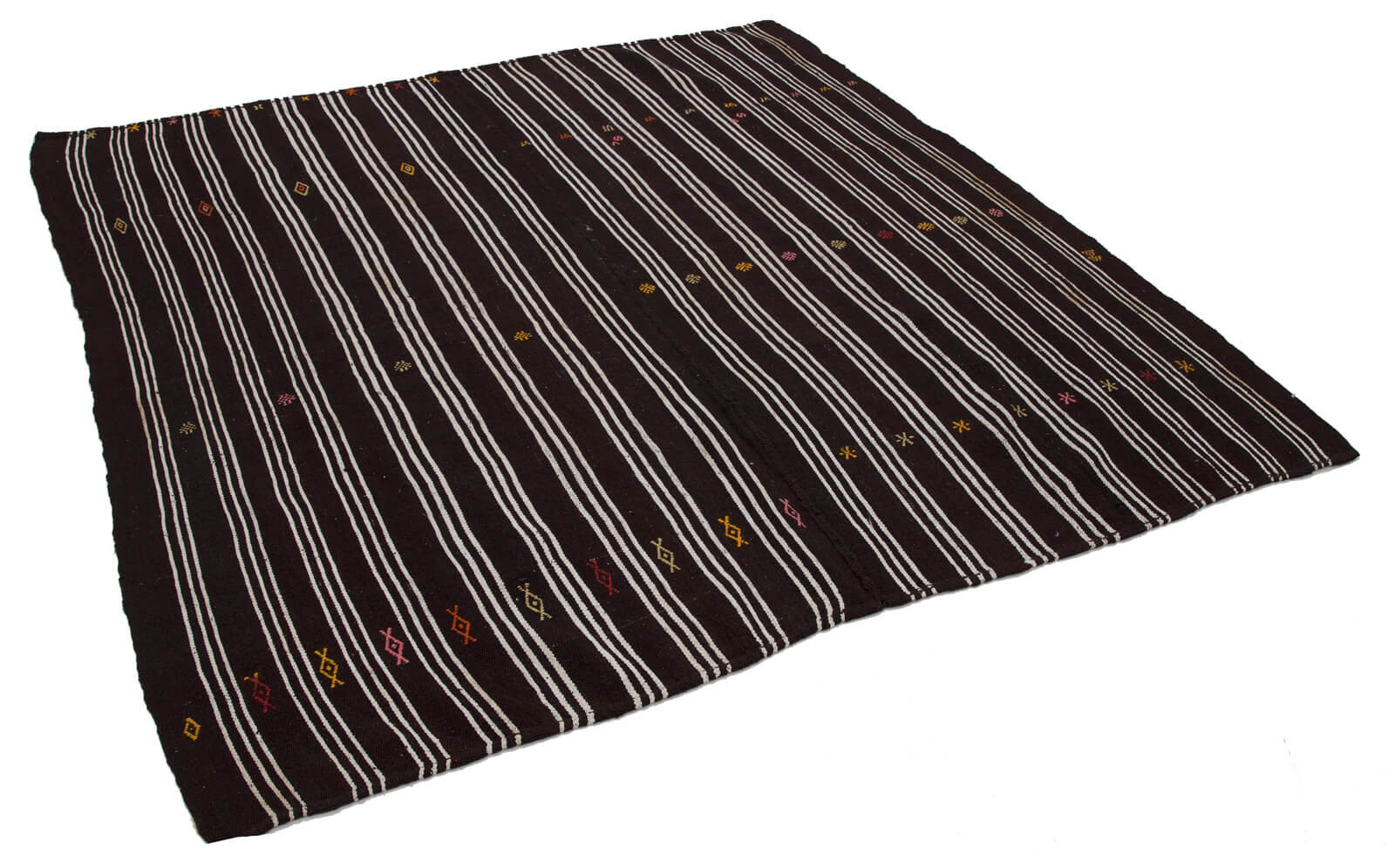 7x7 Brown Vintage Turkish Kilim Rug - 23604