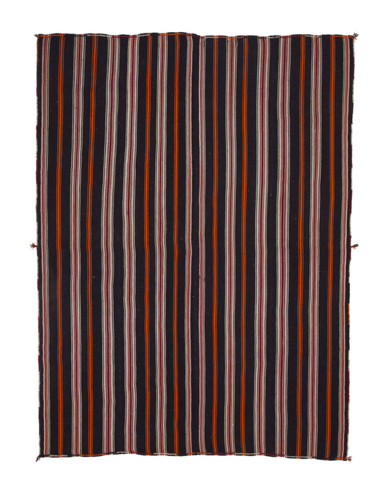 7x9 Brown Vintage Turkish Kilim Rug - 23611