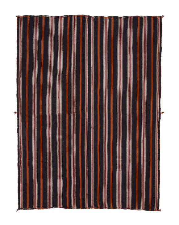 7x9 Brown Vintage Turkish Kilim Rug - 23611