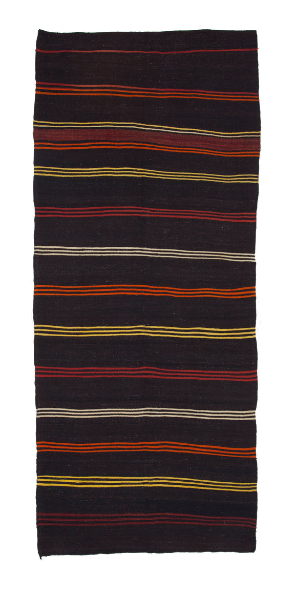 5x12 Brown Vintage Turkish Kilim Runner Rug - 23623