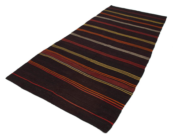 5x12 Brown Vintage Turkish Kilim Runner Rug - 23623