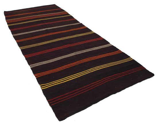 5x12 Brown Vintage Turkish Kilim Runner Rug - 23623